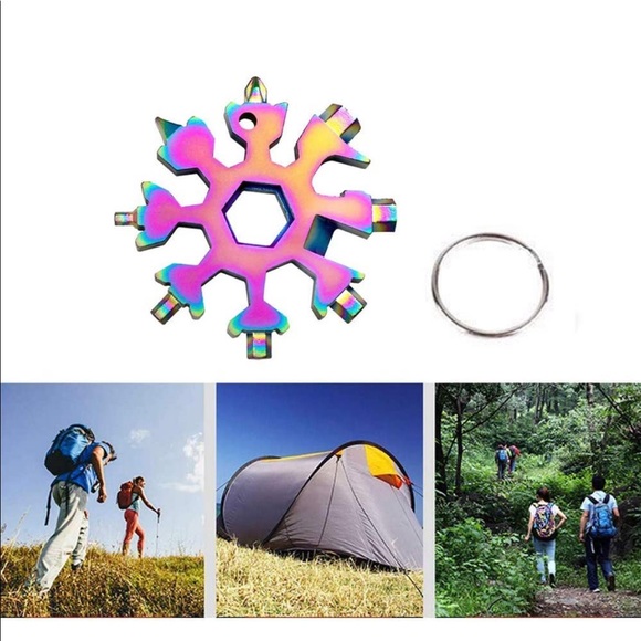 3/$15❤️ BRAND NEW Snowflake Keychain Multi-purpose Tool - Picture 8 of 11